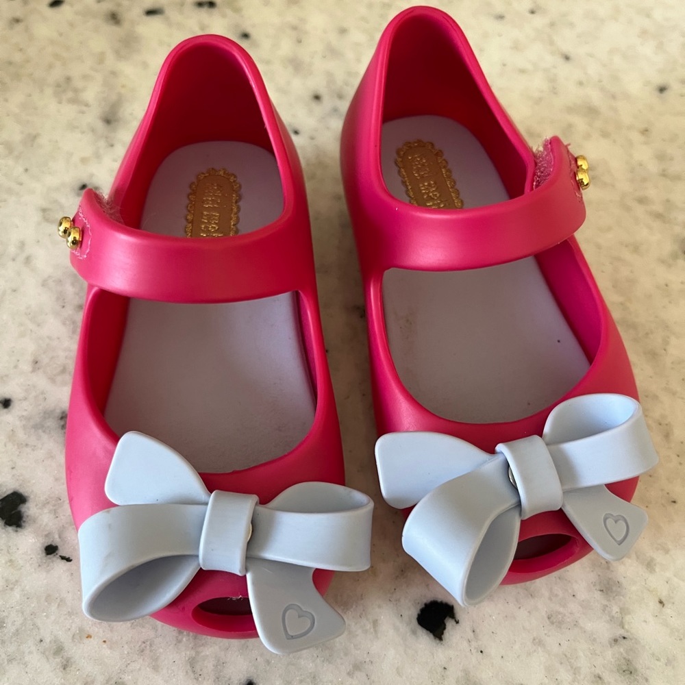 EUC mini Melissa Pink Jelly Mary Jane shoes size 5